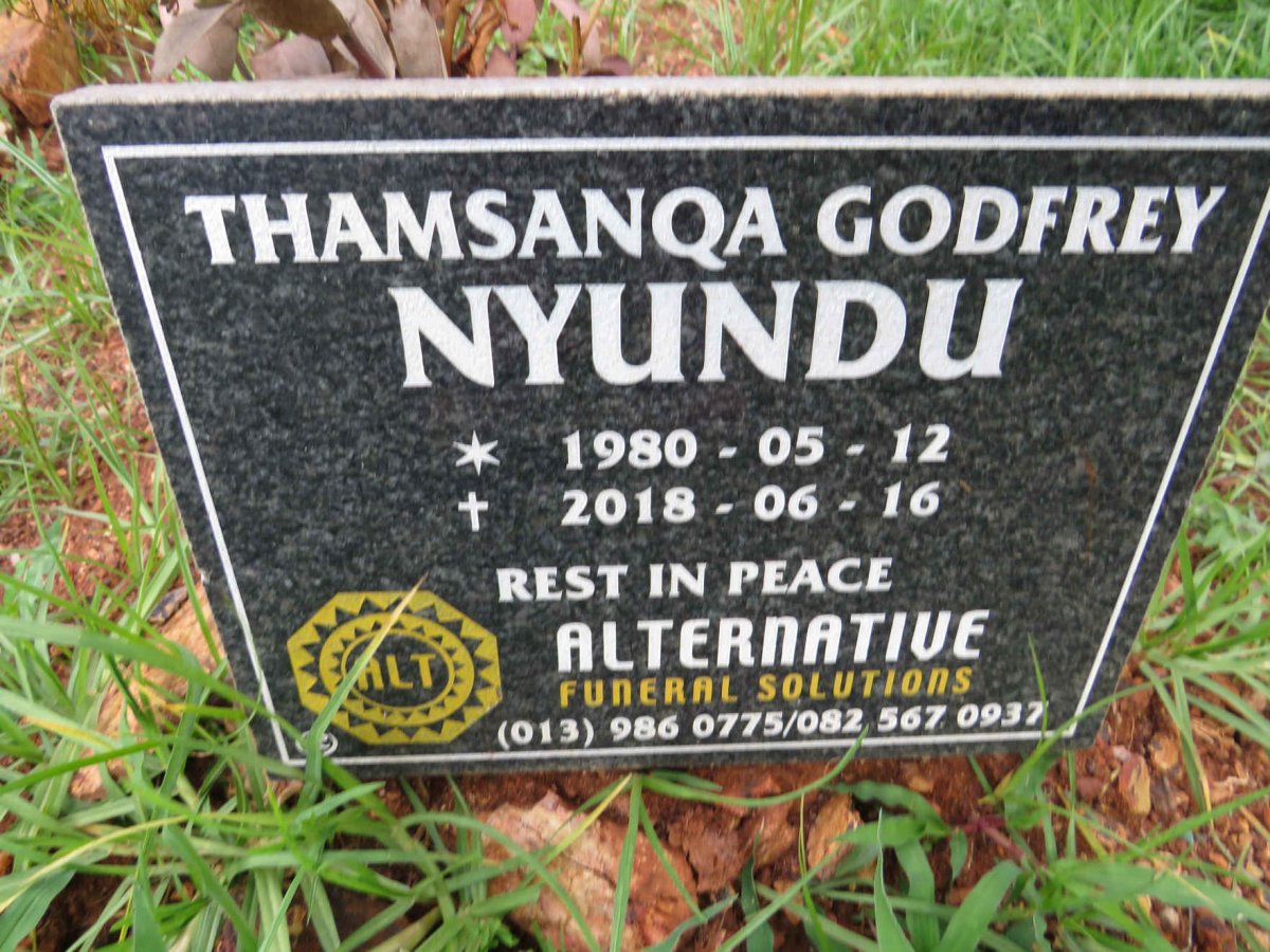 NYUNDU Thamsanqa Godfrey 1980-2018