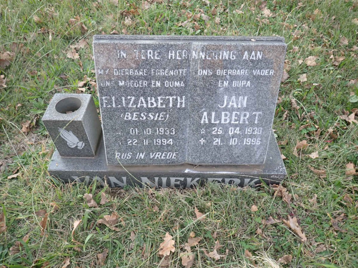 NIEKERK Jan Albert, van 1930-1996 &amp; Elizabeth 1933-1994