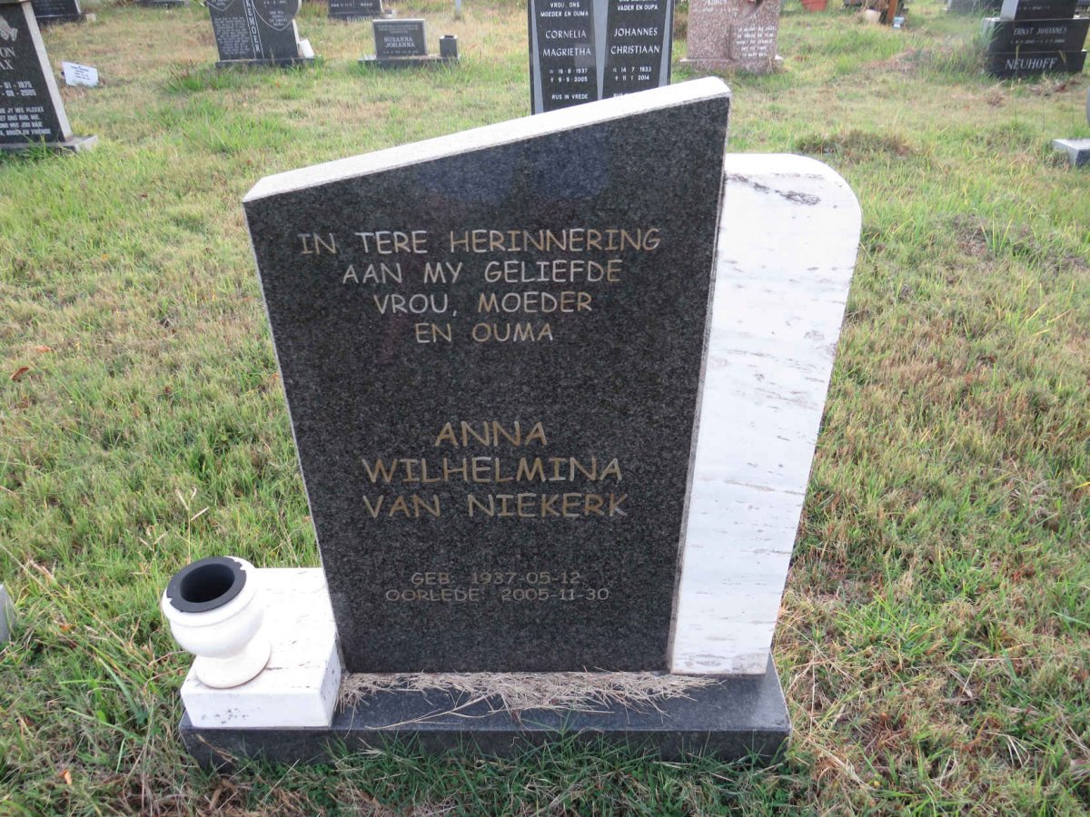 NIEKERK Anna Wilhelmina, van 1937-2005