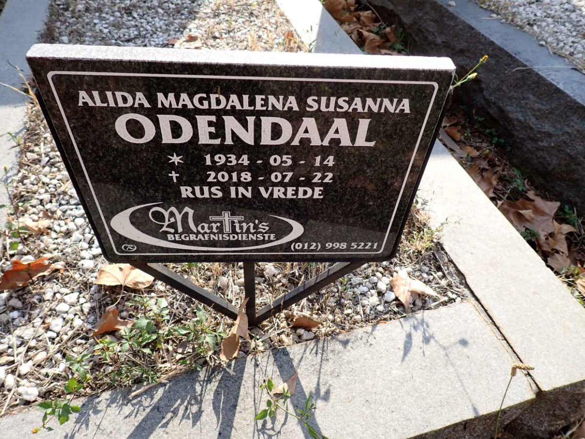 ODENDAAL Alida Magdalena Susanna 1934-2018