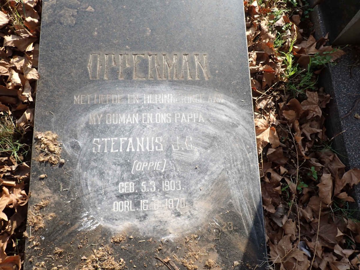 OPPERMAN Stefanus J.G. 1903-1970