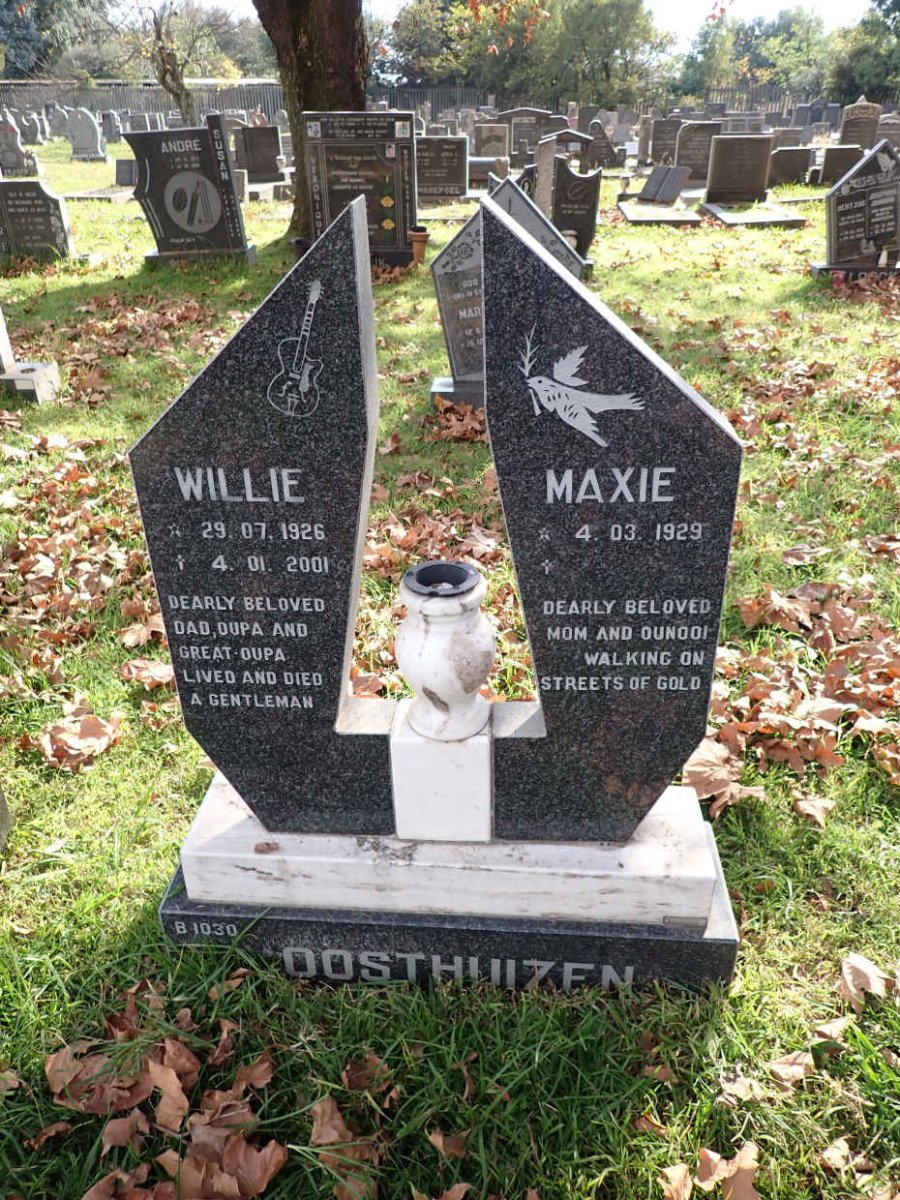 OOSTHUIZEN Willie 1926-2001 &amp; Maxie 1929-