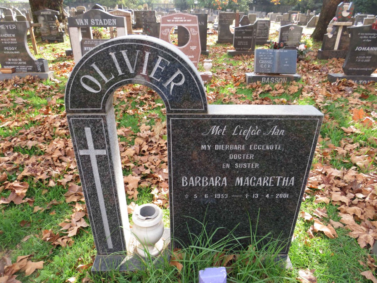 OLIVIER Barbara Magaretha 1953-2001
