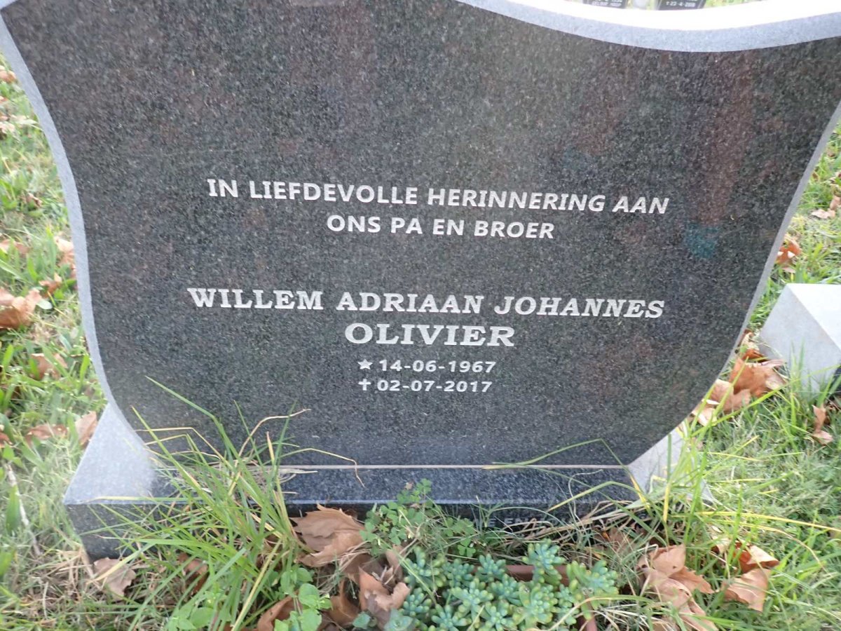 OLIVIER Willem Adriaan Johannes 1967-2017