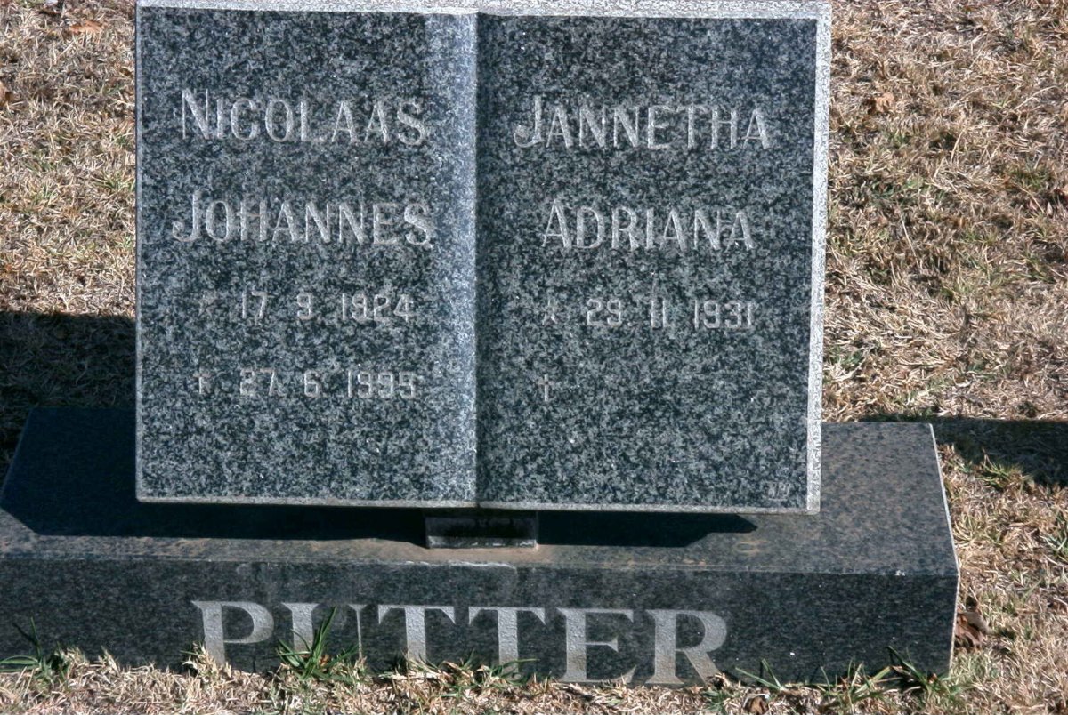 PUTTER Nicolaas Johannes 1924-1995 &amp; Jannetha Adriana 1931-