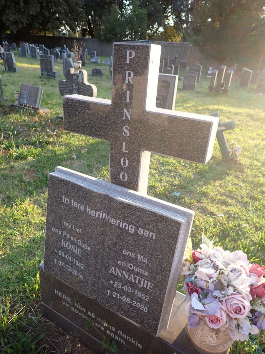PRINSLOO Kosie 1942-2016 &amp; Annatjie 1952-2020