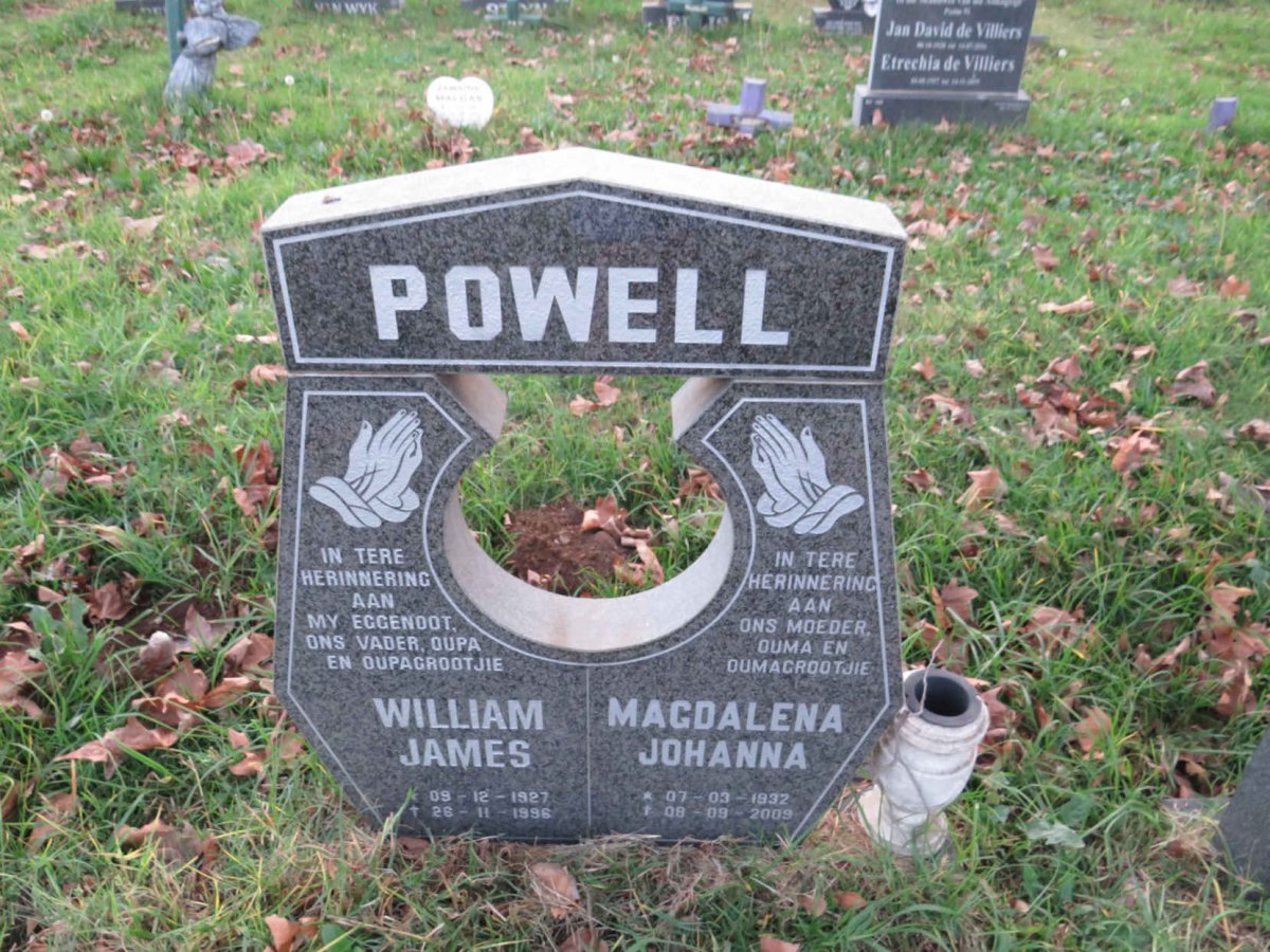 POWELL William James 1927-1996 & Magdalena Johanna 1932-2009