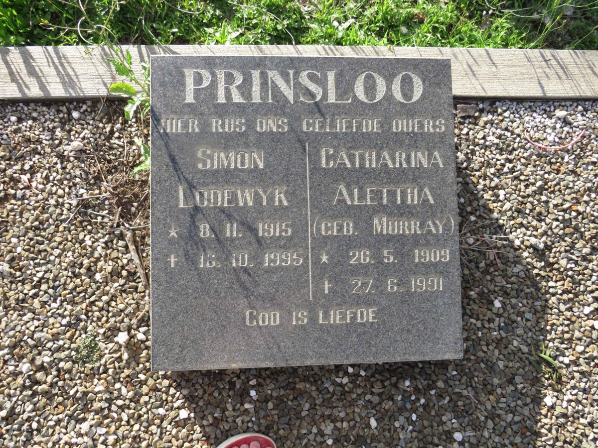 PRINSLOO Simon Lodewyk 1915-1995 &amp; Catharina Alettha MURRAY 1909-1991