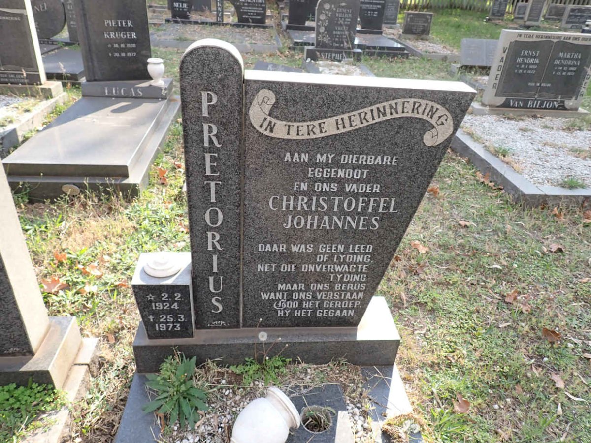 PRETORIUS Christoffel Johannes 1924-1973