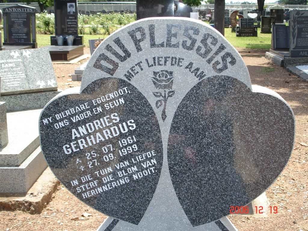 PLESSIS Andries Gerhardus, du 1961-1999