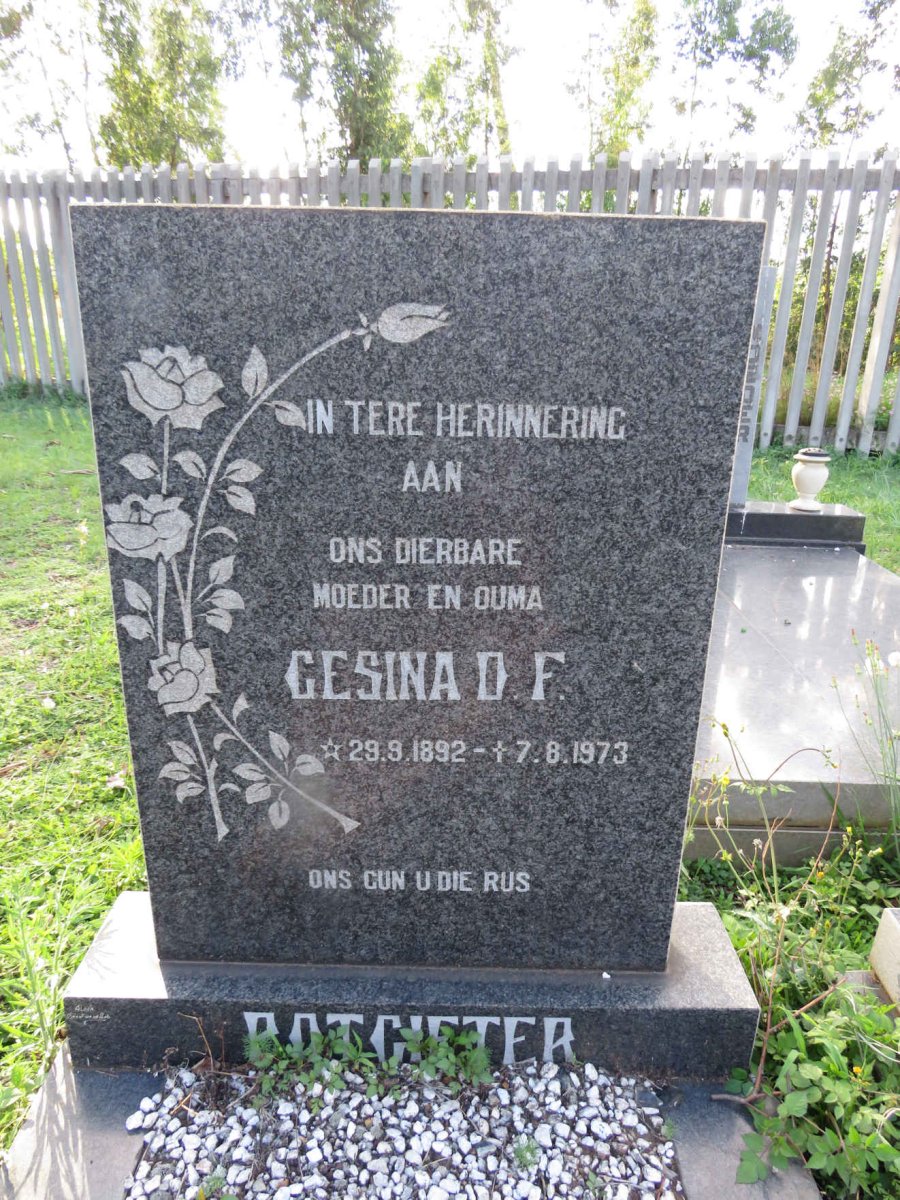 POTGIETER Gesina D.F. 1892-1973