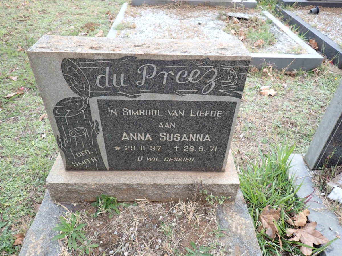 PREEZ Anna Susanna, du nee SMITH 1937-1971