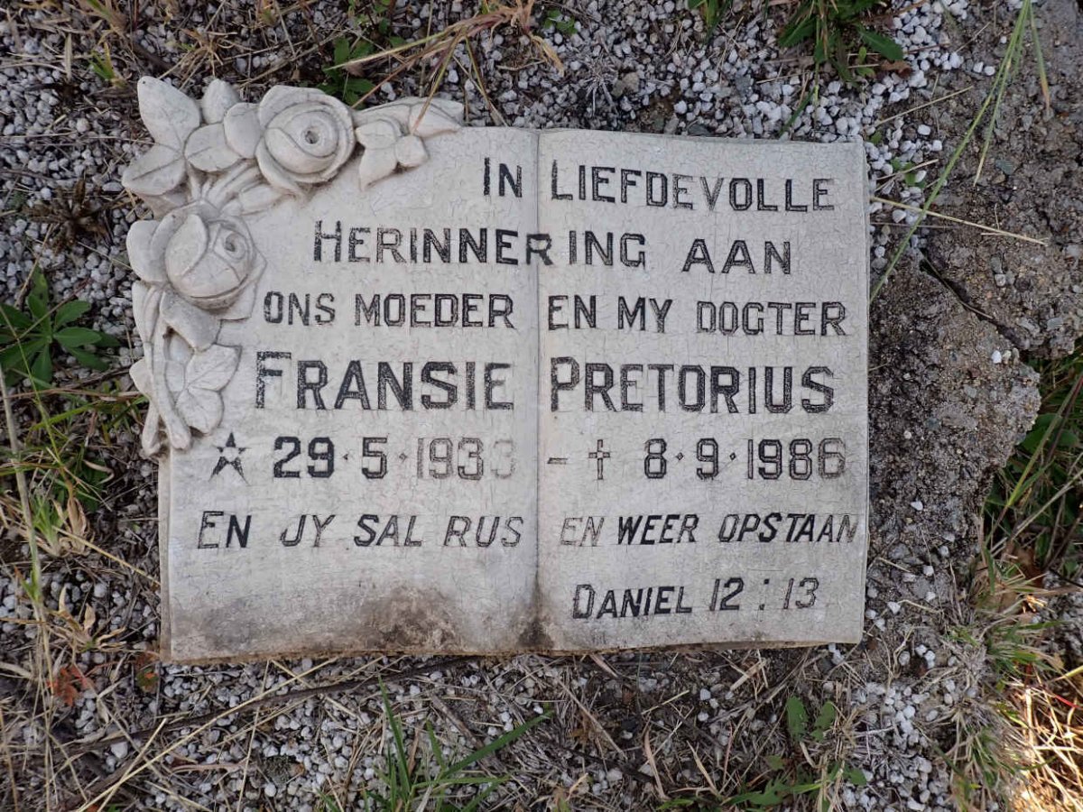 PRETORIUS Fransie 1933-1986