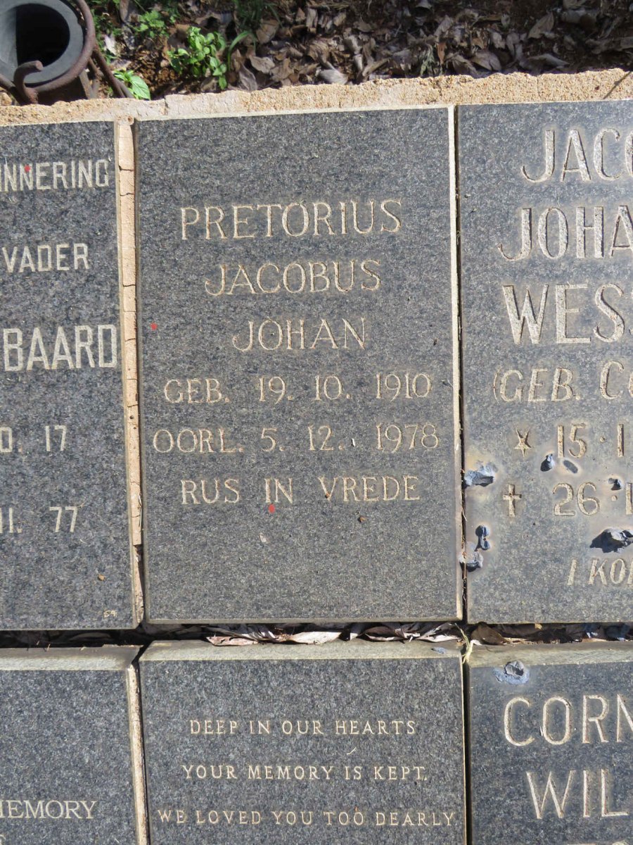 PRETORIUS Jacobus Johan 1910-1978