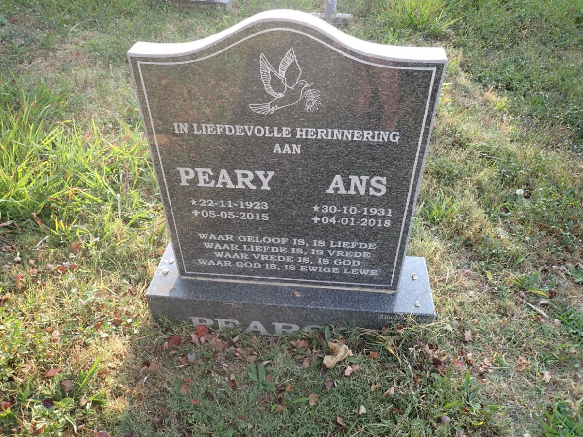 PEARSE Peary 1923-2015 &amp; Ans 1931-2018