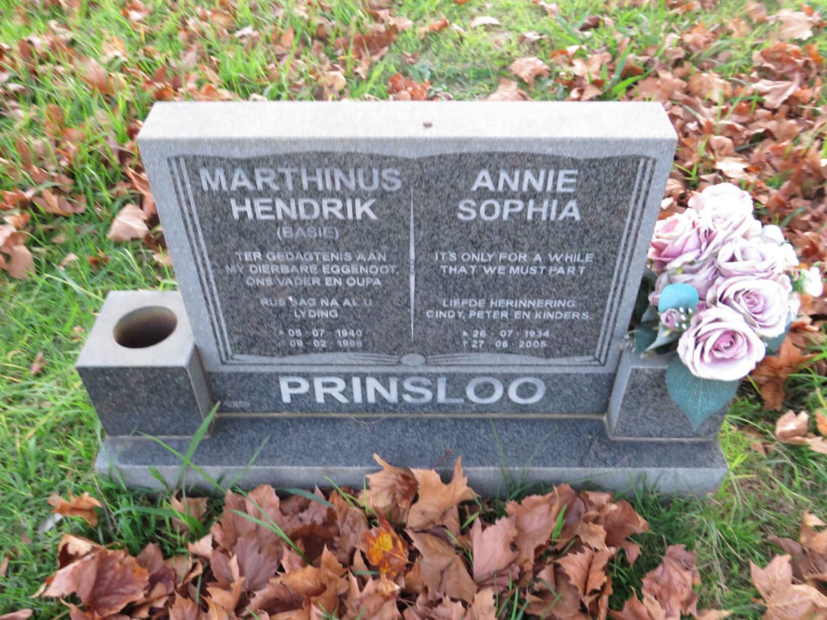 PRINSLOO Marthinus Hendrik 1940-199? &amp; Annie Sophia 1934-2005