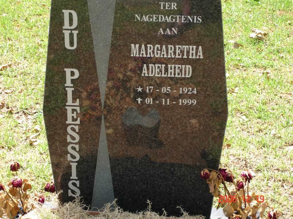 PLESSIS Margaretha Adelheid, du 1924-1999