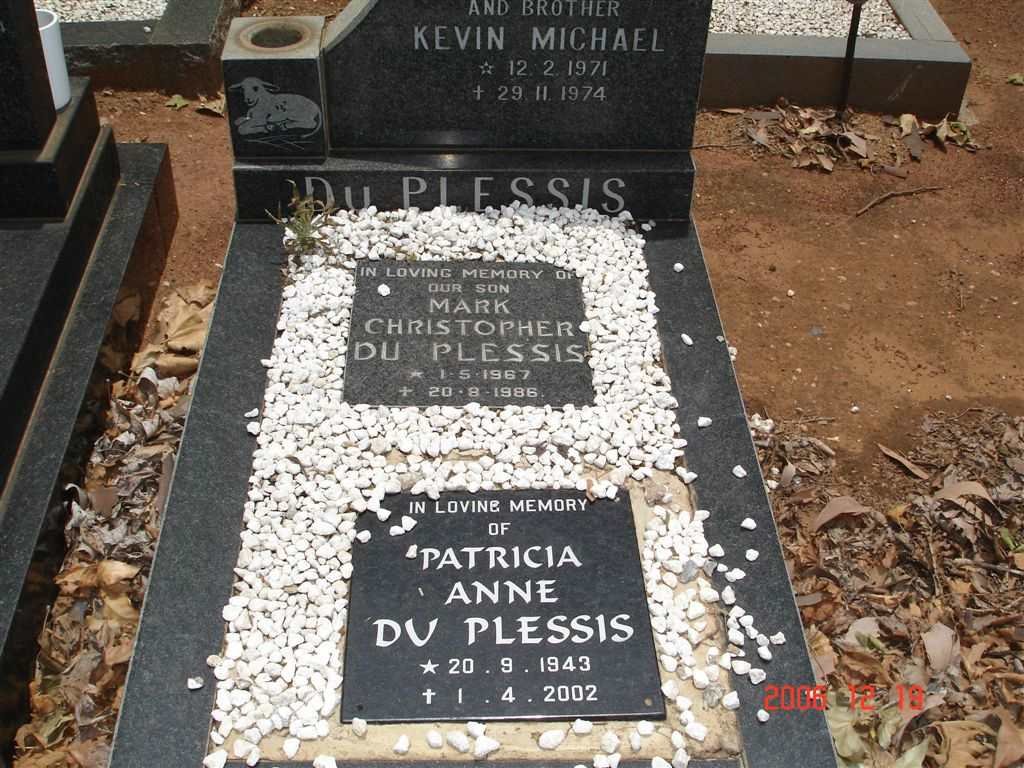 PLESSIS Patricia Anne, du 1943-2002