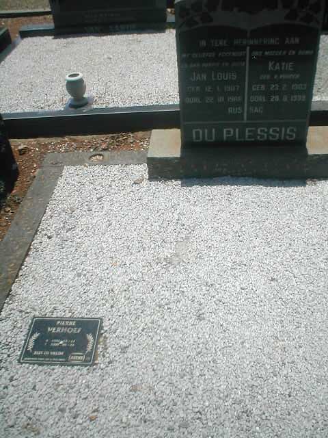 PLESSIS Jan Louis, du 1907-1966 &amp; Katie V. VUUREN 1903-1999 :: VERHOEF Pierre
