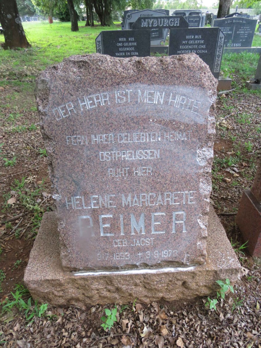 REIMER Helene Margarete nee JAGST 1893-1973