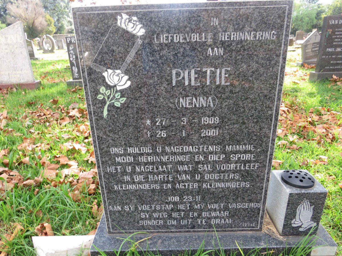 RENSBURG Pietie, Janse van 1909-2001