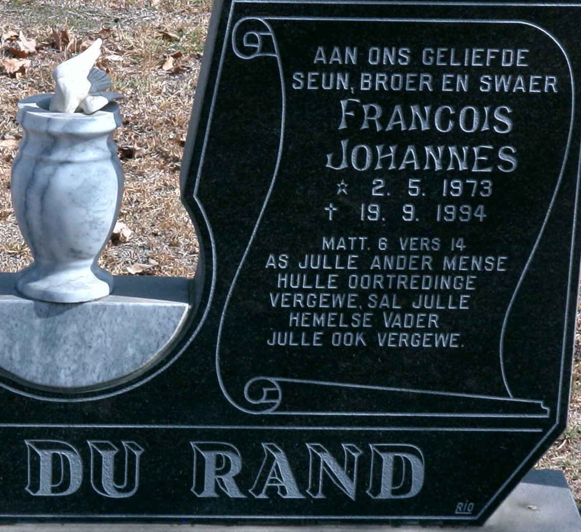 RAND Francois Johannes, du 1973-1994
