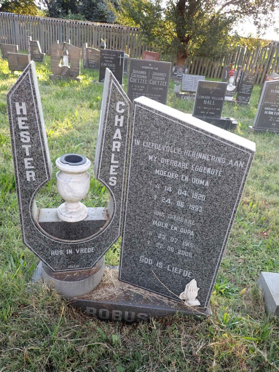 ROBUS Charles 1915-2006 &amp; Hester 1920-1993