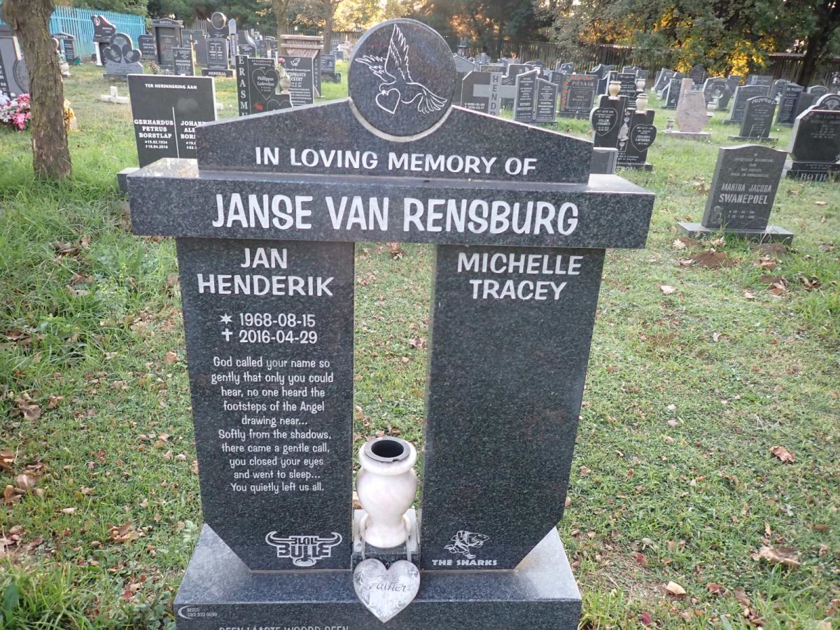 RENSBURG Jan Henderik, Janse van 1968-2016 &amp; Michelle Tracey
