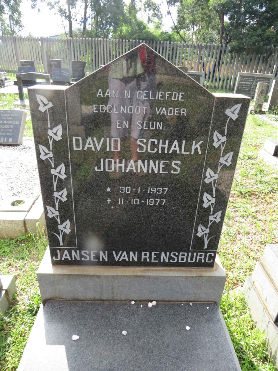 RENSBURG David Schalk Johannes, Jansen van 1937-1977