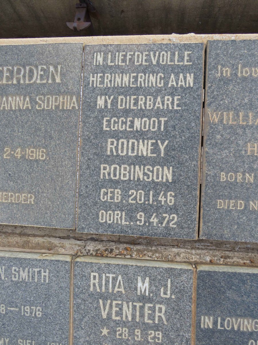 ROBINSON Rodney 1946-1972