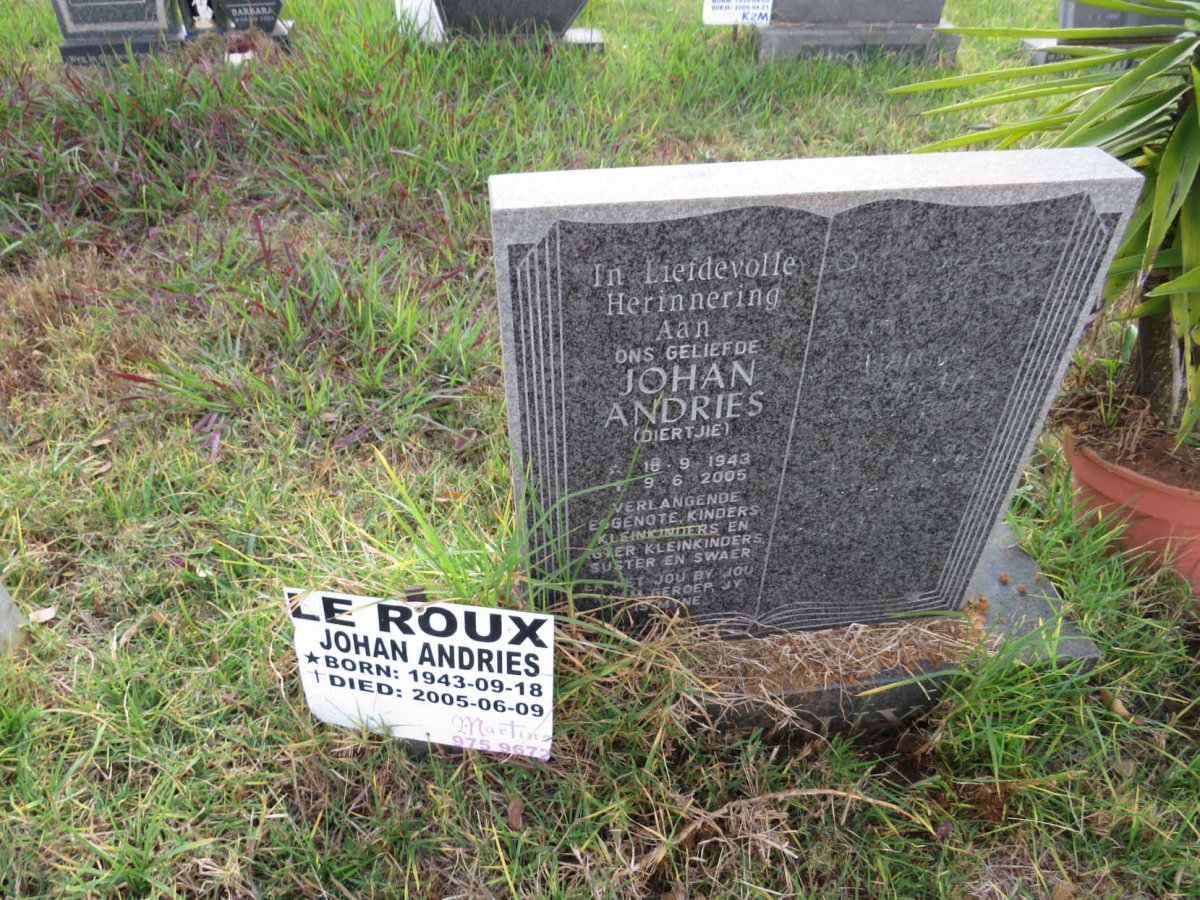 ROUX Johan Andries, le 1943-2005