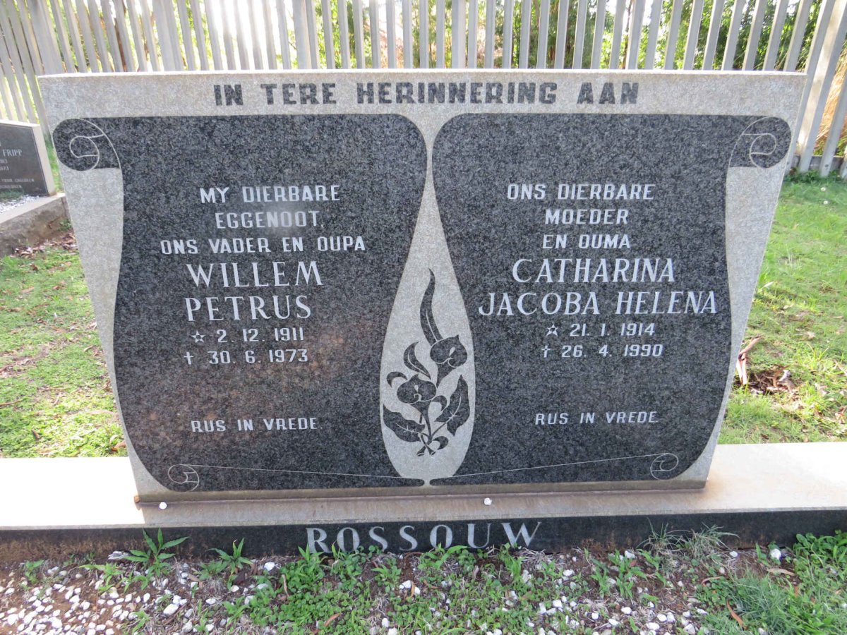 ROSSOUW Willem Petrus 1911-1973 &amp; Catharina Jacoba Helena 1914-1990