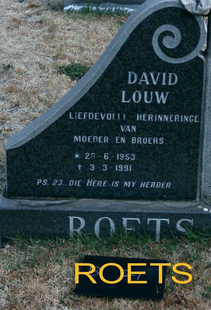ROETS David Louw 1953-1991