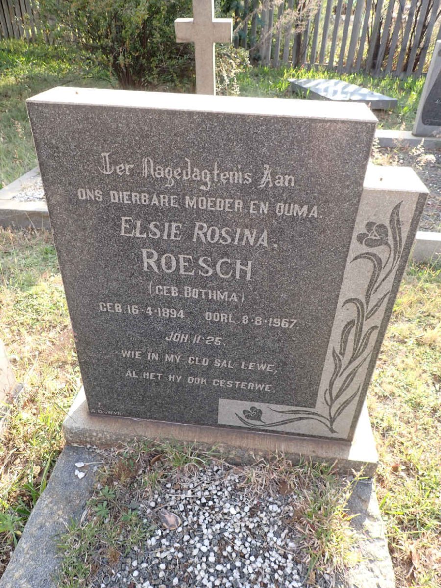 ROESCH Elsie Rosina nee BOTHMA 1894-1967