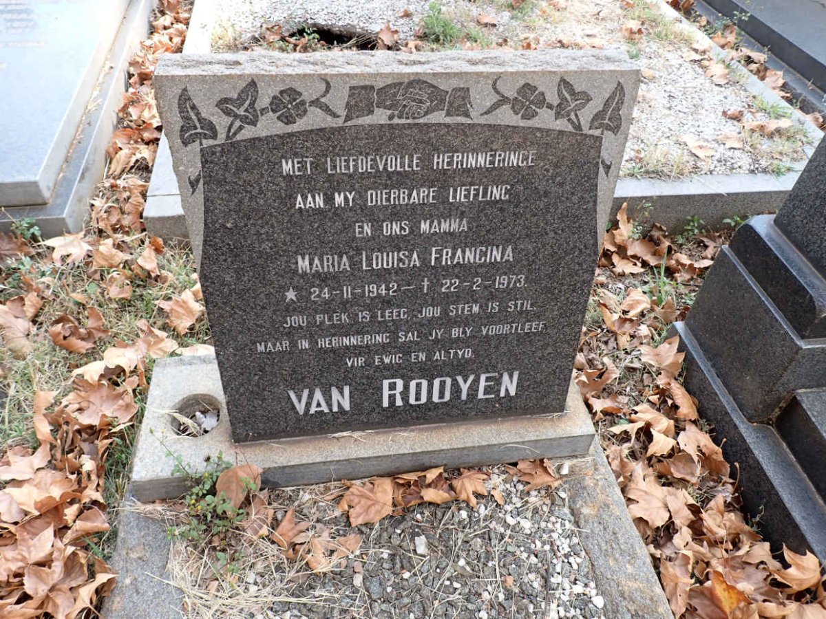 ROOYEN Maria Louisa Francina, van 1942-1973