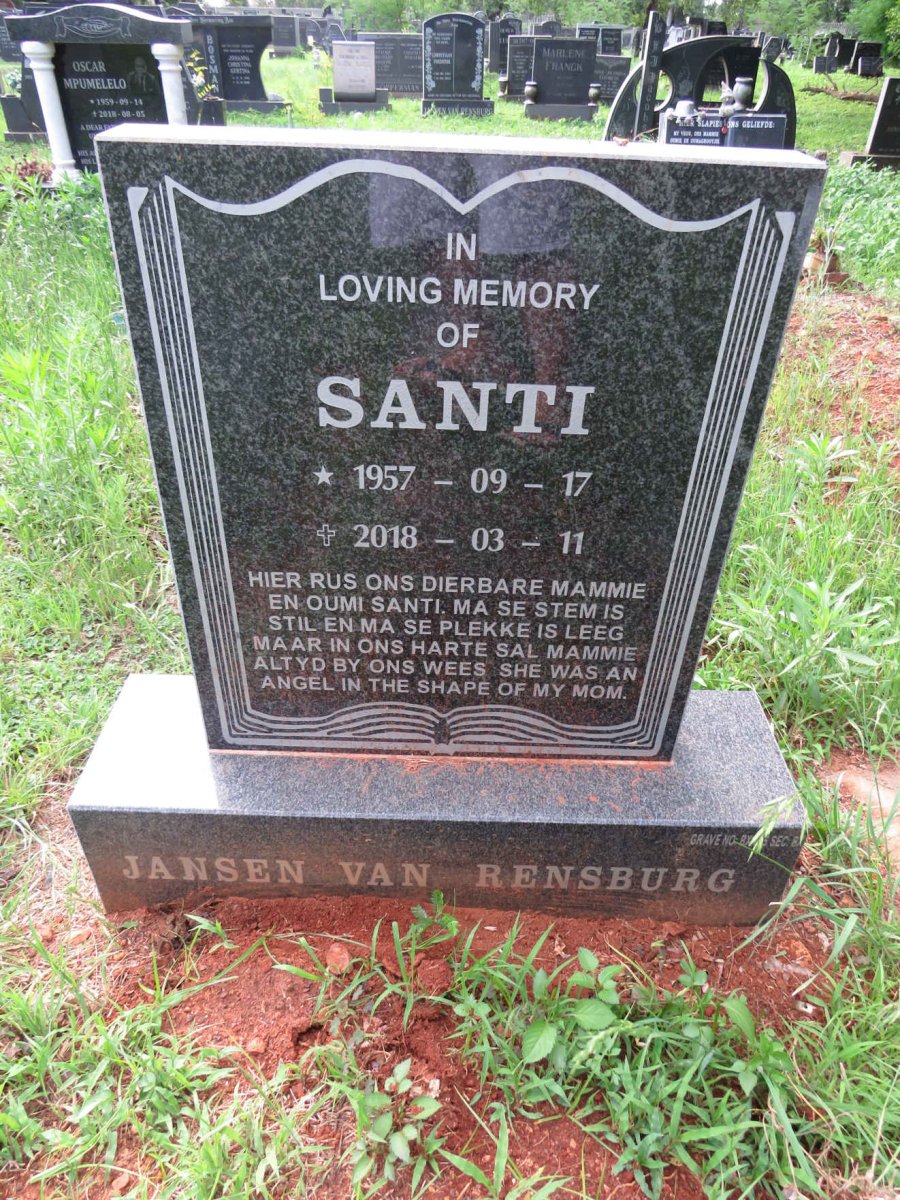 RENSBURG Santi, Jansen van 1957-2018