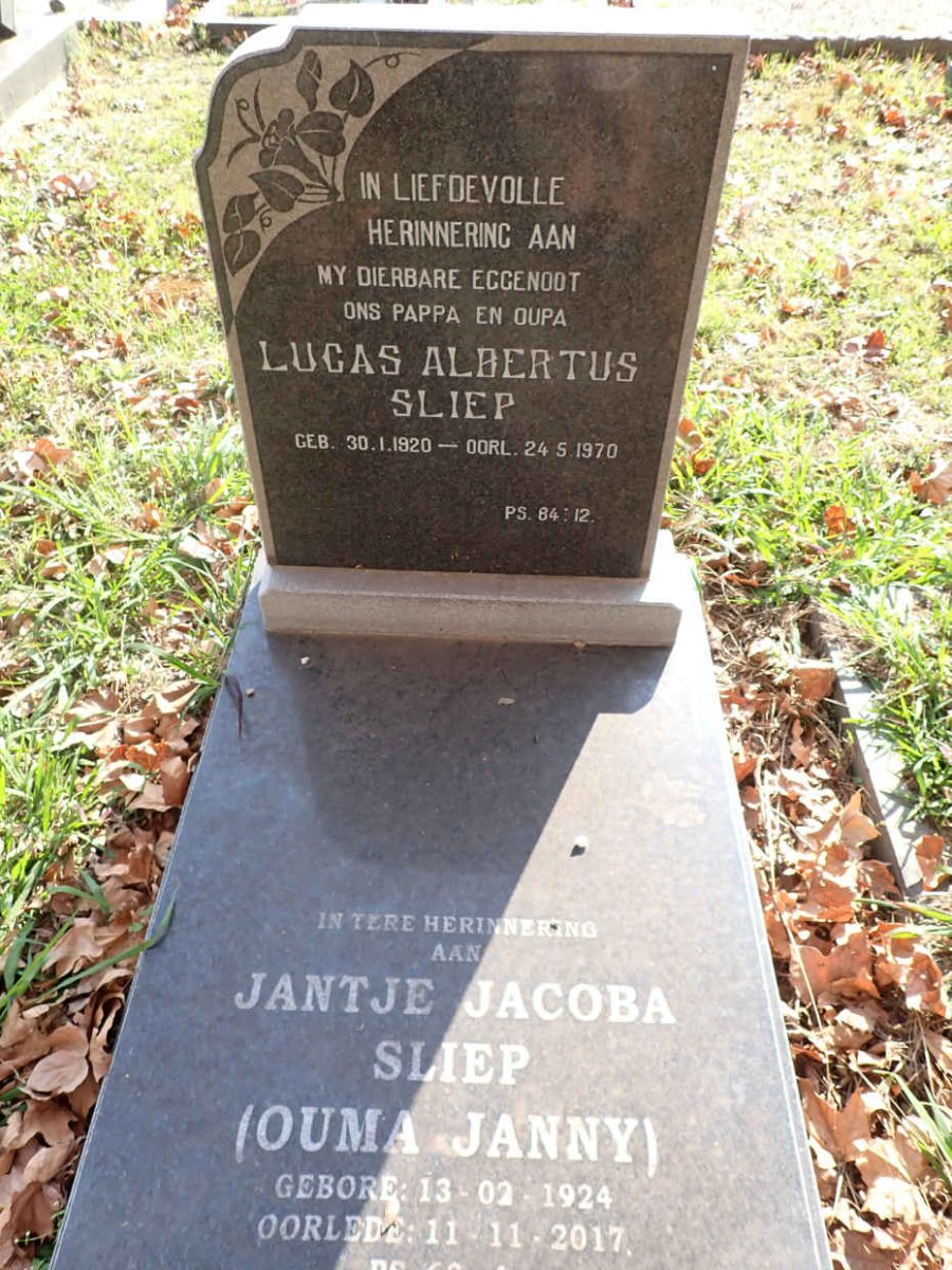 SLIEP Lucas Albertus 1920-1970 &amp; Jantje Jacoba 1924-2017