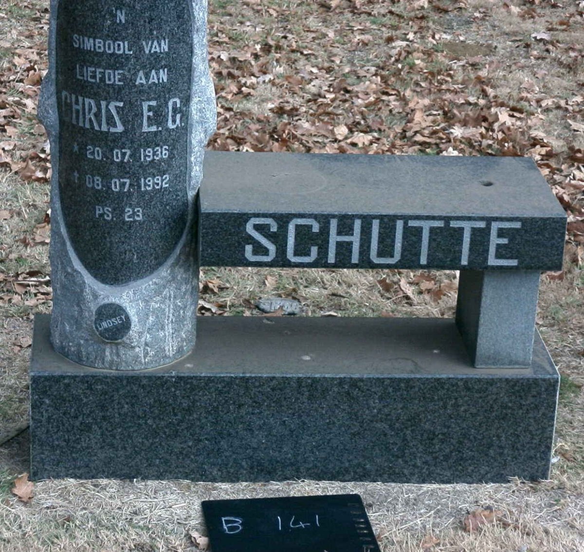 SCHUTTE Chris E.G. 1936-1992