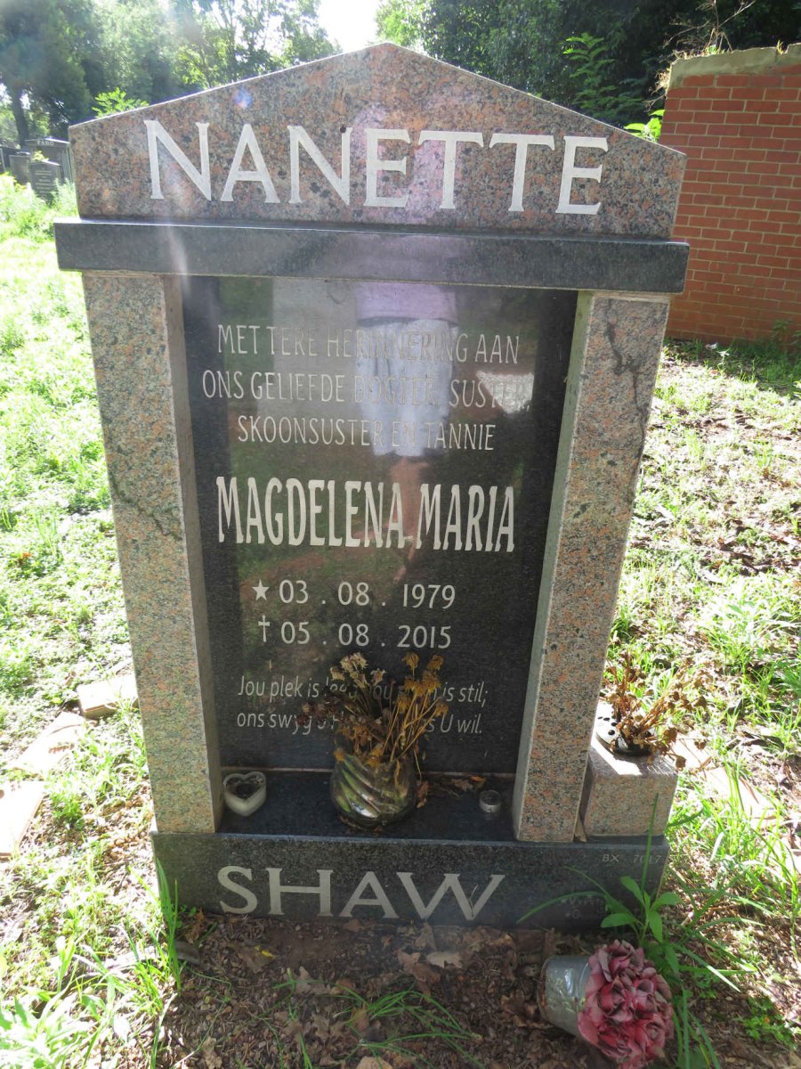 SHAW Magdelena Maria 1979-2015
