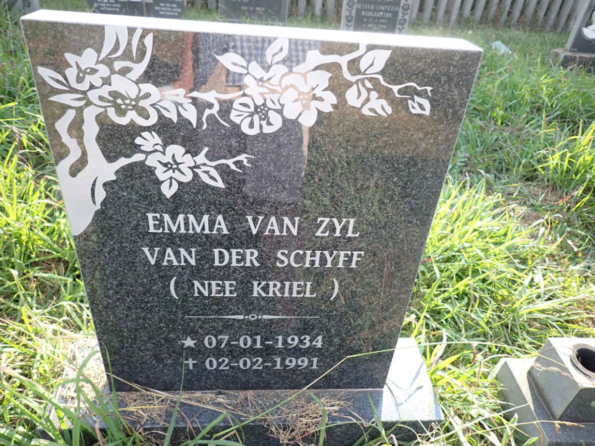 SCHYFF Emma, van der, VAN ZYL nee KRIEL 1934-1991