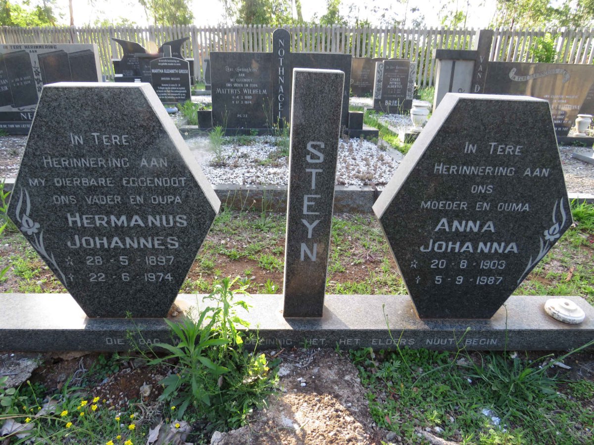 STEYN Hermanus Johannes 1897-1974 &amp; Anna Johanna 1903-1987
