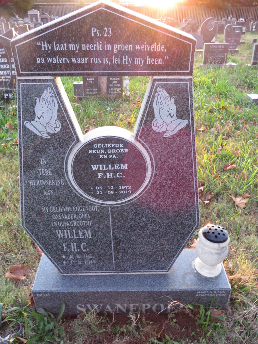 SWANEPOEL Willem F.H.C. 1940-2014 :: SWANEPOEL Willem F.H.C. 1972-2019