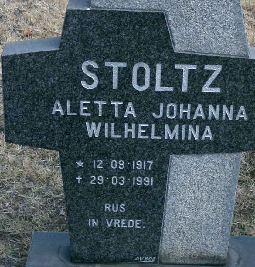 STOLTZ Aletta Johanna Wilhelmina 1917-1991