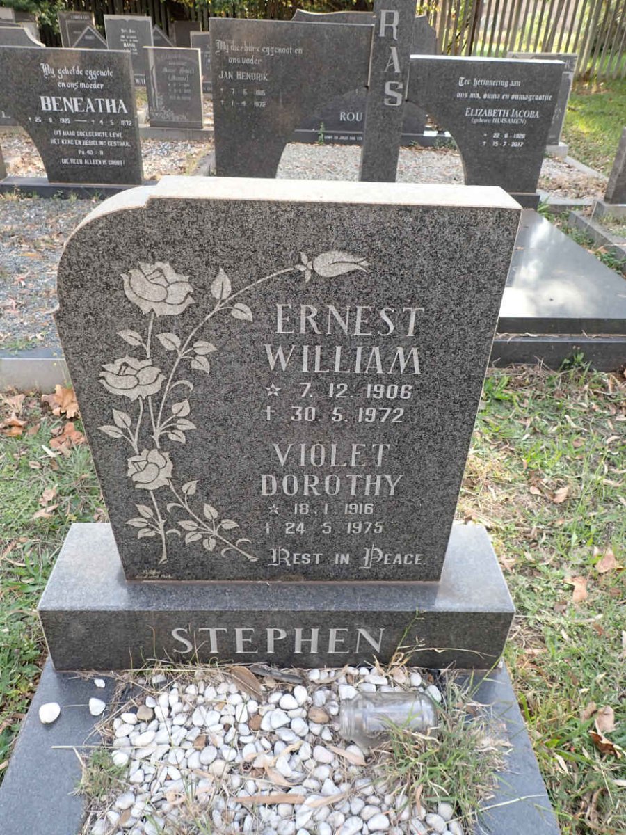 STEPHEN Ernest William 1906-1972 &amp; Violet Dorothy 1916-1975