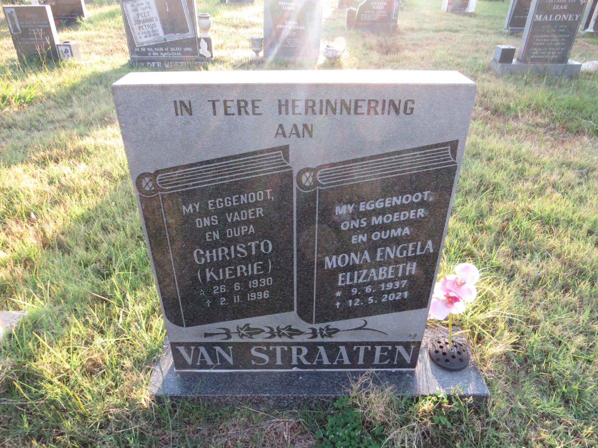 STRAATEN Christo, van 1930-1996 &amp; Mona Engela Elizabeth 1937-2021