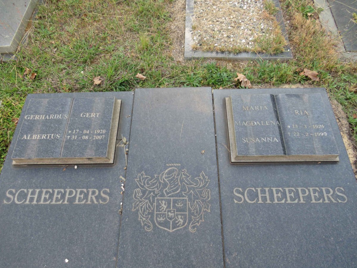 SCHEEPERS Gerhardus Albertus 1920-2007 &amp; Maria Magdalena Susanna 1924-1999