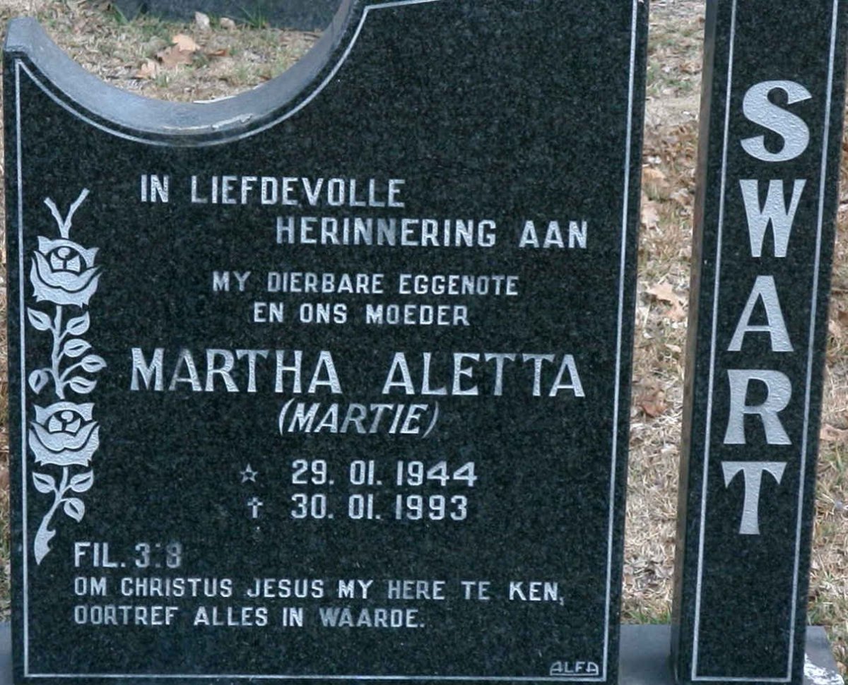 SWART Martha Aletta 1944-1993
