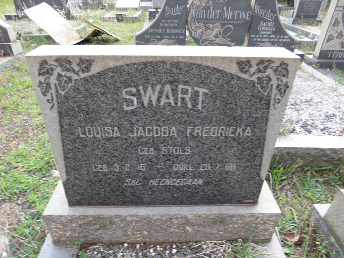 SWART Louisa Jacoba Fredrieka nee STOLS 1916-1968