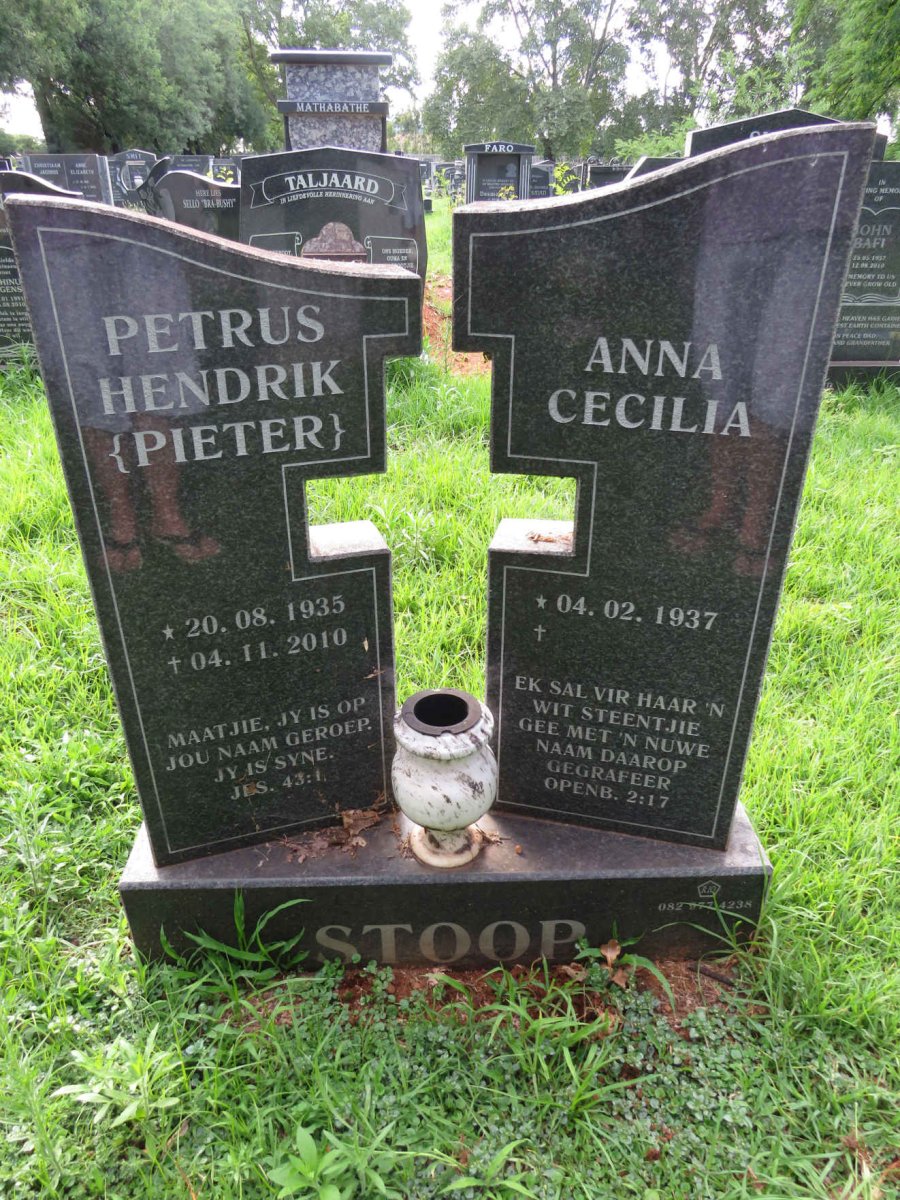 STOOP Petrus Hendrik 1935-2010 &amp; Anna Cecilia 1937-