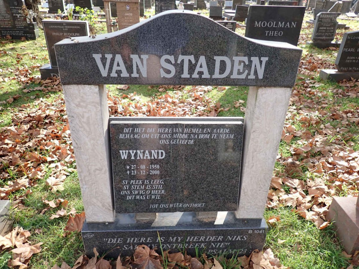 STADEN Wynand, van 1950-2000